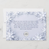 Elegante Schneeflocken Weihnachtsfeiertag im Unter Dankeskarte (Rückseite)