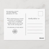 Elegante Schneeflocken Weihnachtsfeiertag im Unter Postkarte (Rückseite)