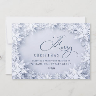Elegante Schneeflocken Weihnachtsgrüße im Unterneh Feiertagskarte