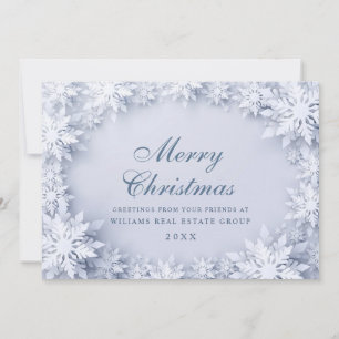 Elegante Schneeflocken Weihnachtsgrüße im Unterneh Feiertagskarte