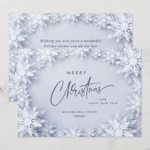 Elegante Schneeflocken Weihnachtsgrüße im Unterneh Feiertagskarte