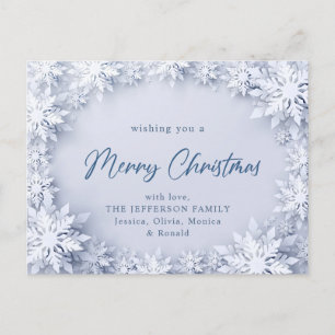 Elegante Schneeflocken Weihnachtsgrüße Postkarte