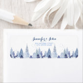 Elegante Schneeflocken Winter Wedding Rücksendeadr (Insitu)