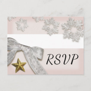 Elegante Schneeflocken Winter Wedding UAWG Postcar Einladungspostkarte