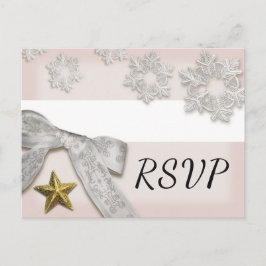 Elegante Schneeflocken Winter Wedding UAWG Postcar Einladungspostkarte