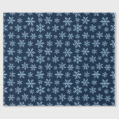 Elegante Schneeflocken Wintergeschenke Dunkelblau  Geschenkpapier (Flach)