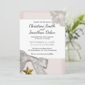 Elegante Schneeflocken Winterhochzeit Einladung (Stehend Vorderseite)