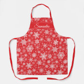 Elegante Schneeflocken Winterurlaub Rote Weihnacht Schürze (Vorderseite)