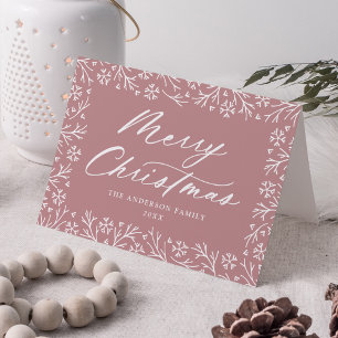 Elegante Schneeglöckchen-Mauve-Weihnachtskarte ohn Feiertagskarte