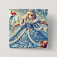 Elegante Schneekönigin im Winter Wonderland