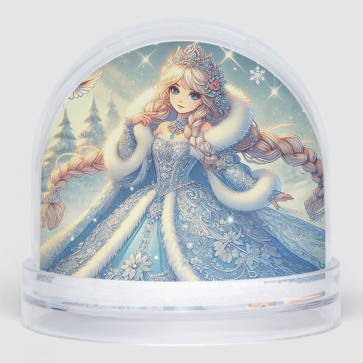 Elegante Schneekönigin im Winter Wonderland Schneekugeln (Vorderseite)