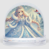 Elegante Schneekönigin im Winter Wonderland Schneekugeln (Rückseite)