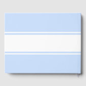 Elegante, schneesichere, blaue Streifen Gästebuch (Rückseite)