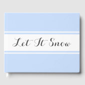 Elegante, schneesichere, blaue Streifen Gästebuch (Vorderseite)