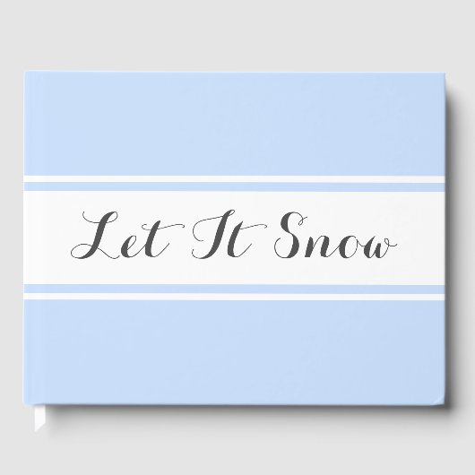 Elegante, schneesichere, blaue Streifen Gästebuch (Vorderseite)