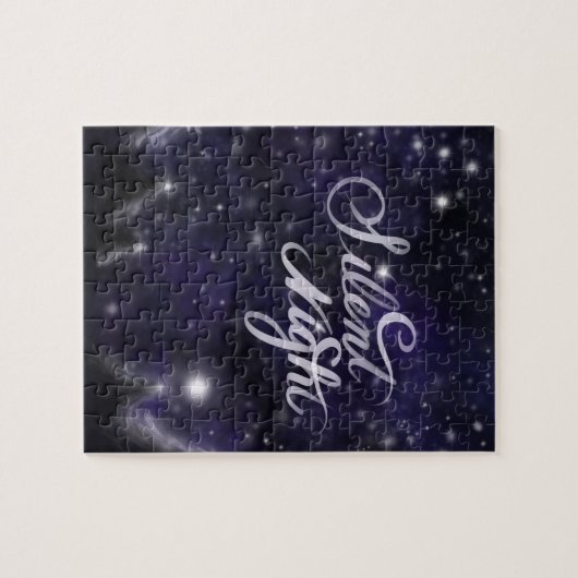 Elegante Schneeszene Stille Nacht Puzzle (Horizontal)