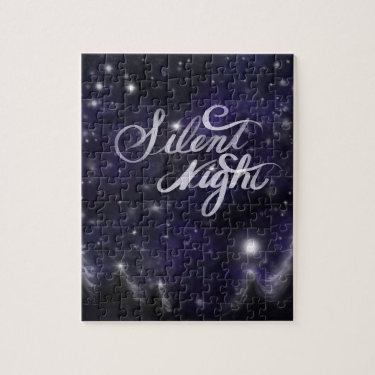 Elegante Schneeszene Stille Nacht Puzzle (Vertikal)