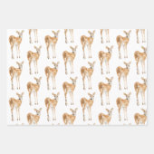 Elegante Schneewinters Animals Red Fox Hare Doe De Geschenkpapier Set (Vorderseite 3)
