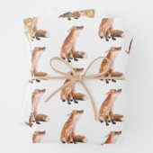 Elegante Schneewinters Animals Red Fox Hare Doe De Geschenkpapier Set (Beispiel)