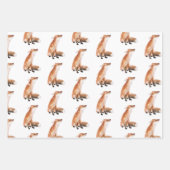 Elegante Schneewinters Animals Red Fox Hare Doe De Geschenkpapier Set (Vorderseite)