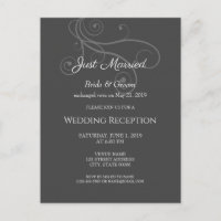 Elegante Schnörkel Hochzeitsempfang entfaltet