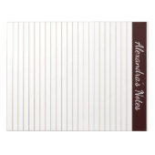 Elegante Schokolade Braun 8,5 x 11 Buchstabe Perso Notizblock (Vorderseite)