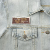 Elegante Schokolade Braun Zickzack einzigartig Mit Namensschild (Beispiel)