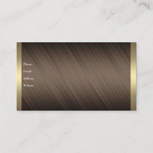 Elegante Schokolade mit schwarzem Kaffee Visitenkarte (Rückseite)