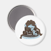Elegante Schokolade und Blauer Kuchen Magnet (Vorderseite/Rückseite)
