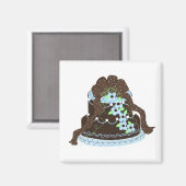 Elegante Schokolade und Blauer Kuchen Magnet (Vorderseite/Rückseite)