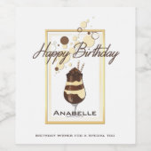 Elegante Schokolade Vanilla Drink Geburtstag Weinetikett (Einzelnes Label)