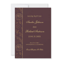 Elegante Schokoladenbraun Gold Rosen Luxus Hochzei