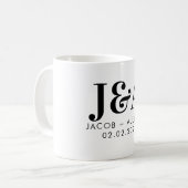 elegante schokoladenfarbene Gastgeschenk Hochzeit Kaffeetasse (Vorderseite Links)