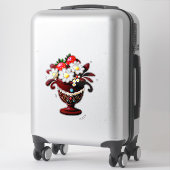 Elegante Schokoladenvase mit Erdbeeren Aufkleber (Koffer)