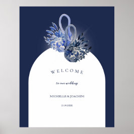 Elegante Schöne blaue Schwäne Kunst, Dichtung und Poster