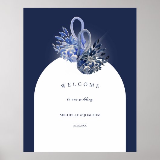 Elegante Schöne blaue Schwäne Kunst, Dichtung und  Poster (Vorne)