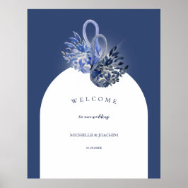Elegante Schöne blaue Schwäne Kunst, Dichtung und Poster