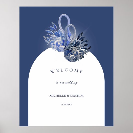 Elegante Schöne blaue Schwäne Kunst, Dichtung und  Poster (Vorne)