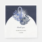 Elegante Schöne blaue Schwäne Kunst, Dichtung und Serviette (Vorderseite)