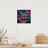 Elegante Schöne Blume der besten Mama Poster (Küche)