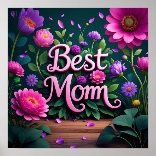 Elegante Schöne Blume der besten Mama Poster (Vorne)