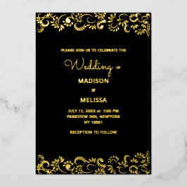 Elegante, schöne Blumenhochzeit Folieneinladung