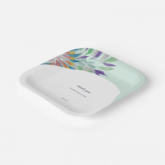 Elegante Schöne Farben Boho Pappteller (Gewinkelt)