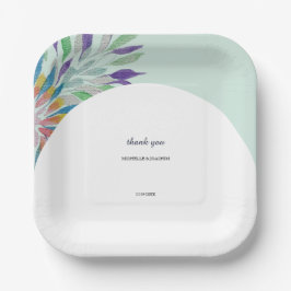 Elegante Schöne Farben Boho Pappteller