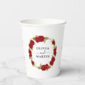 Elegante Schöne Hochzeit der Roten Krone Pappbecher (Rückseite)