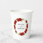 Elegante Schöne Hochzeit der Roten Krone Pappbecher (Vorderseite)