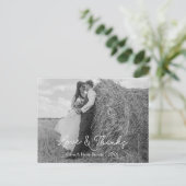 Elegante schöne Hochzeit Vielen Dank Postcard Postkarte (Stehend Vorderseite)