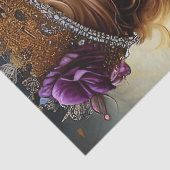 Elegante Schöne Prinzessin Lila Rose Entdecken Seidenpapier (Detail)