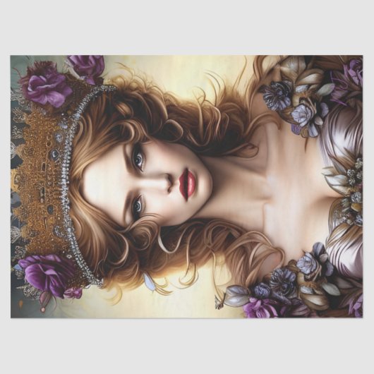 Elegante Schöne Prinzessin Lila Rose Entdecken Seidenpapier (Vorderseite)