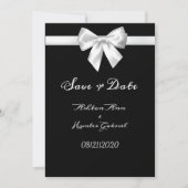 Elegante Schöne Schwarz-weiße Hübsche Hochzeit Save The Date (Vorderseite)